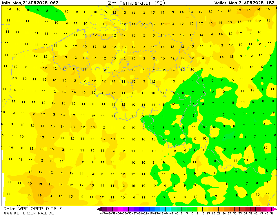 WRF Temperatuur