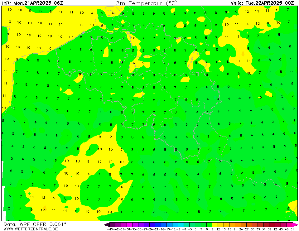 WRF Temperatuur