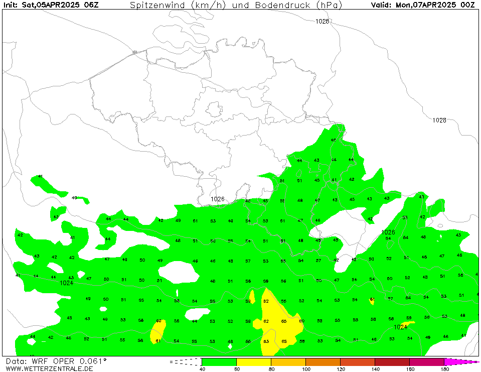 WRF Windstoten