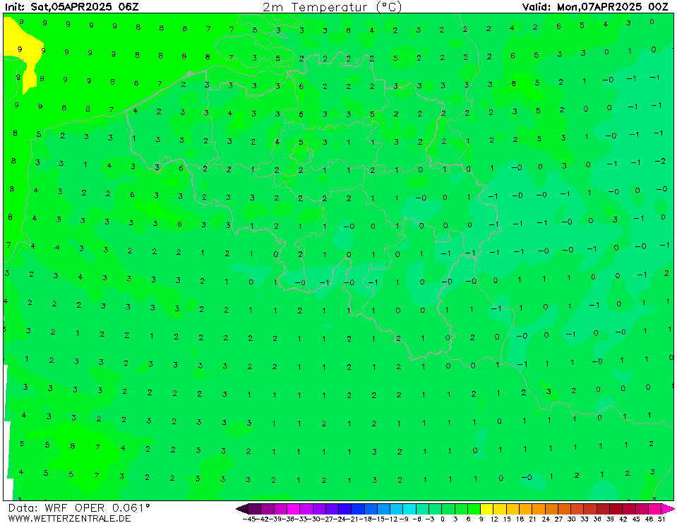 WRF Temperatuur