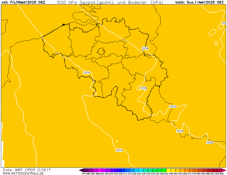 WRF Temperatuur - 500 hPA